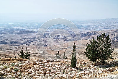 View of Moseâ€™s Promised Land from Mt. Nebo Madaba, Jordan Editorial Stock Photo